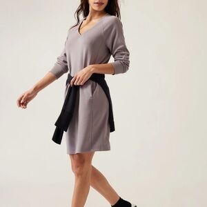 Athleta Seasoft Long Sleeve Dress in Tinsel Purple